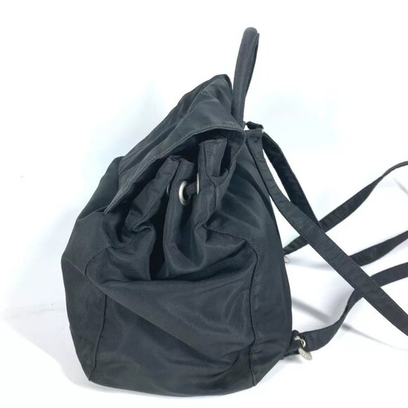 PRADA triangle logo triangle logo plate backpack bag Nylon Black main image 10